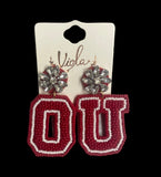 OU Beaded Earrings