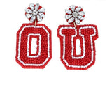 OU Beaded Earrings