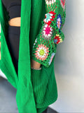 PREORDER- Crocheted Sleeve Cardigan