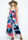 Tie-dye jumpsuit Red/Navy