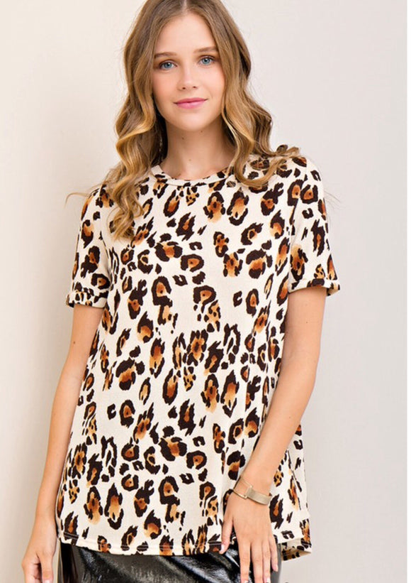 Lovely Leopard Top BROWN