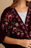 Embroidered Velvet Kinono
