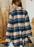 FLANNEL Navy SHACKET
