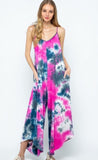 Tie-dye jumpsuit Pink/Navy/Grey