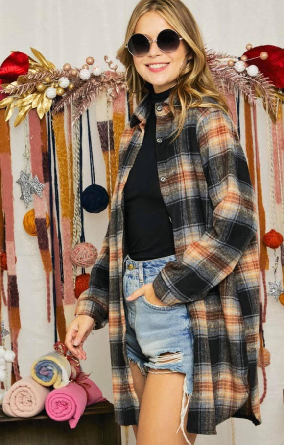 FLANNEL Black SHACKET